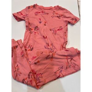 Carter's Girls 3T Pink Unicorn Pajama Set Short Sleeve 2-Piece